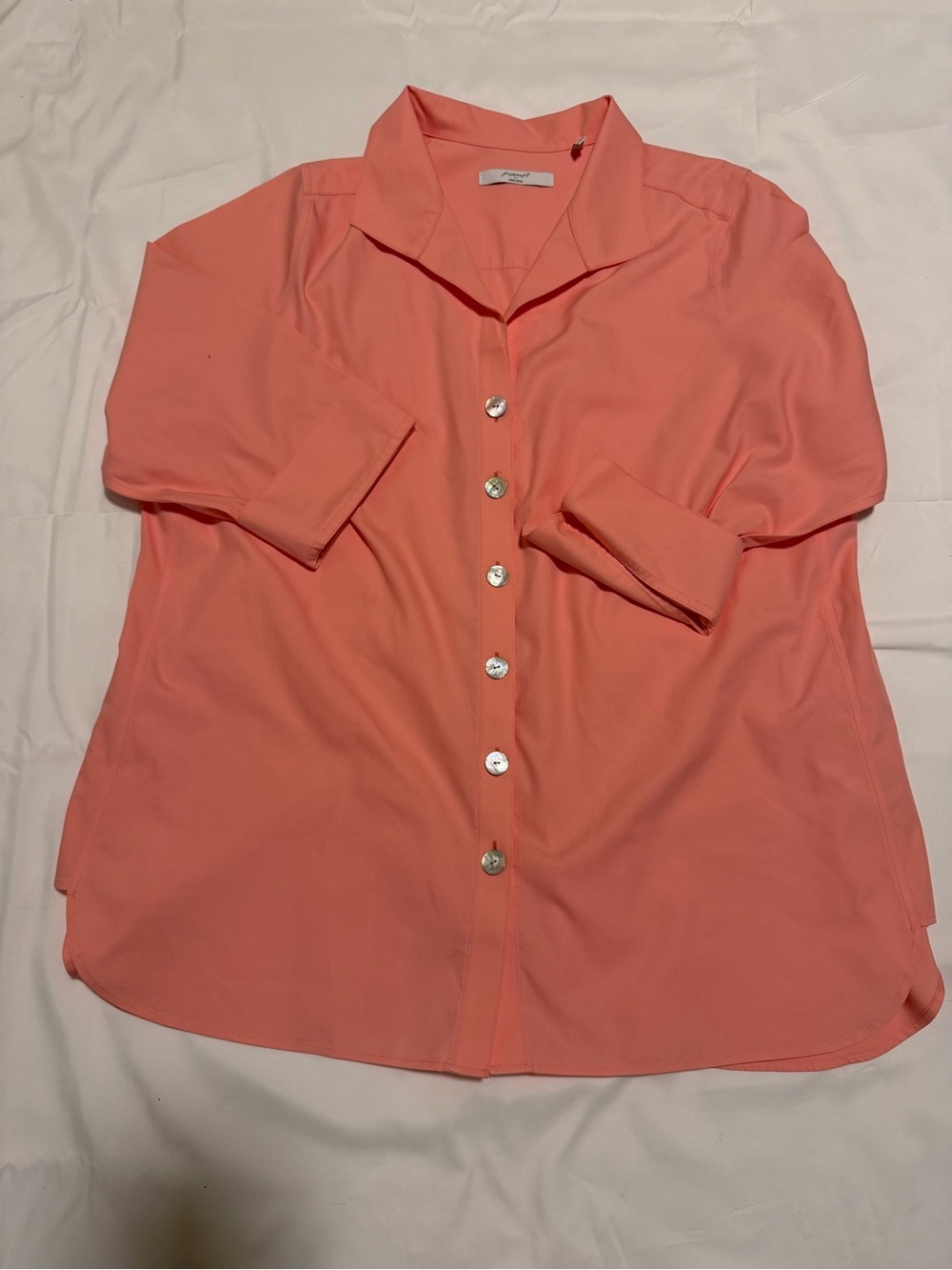 Women's Coral Button-Front Blouse